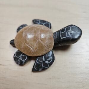 Sea Turtle Figurine Handcarved Stone Marble Onyx Sculpture Ecuador Save Turtles